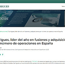 Garrigues, lder del ao en fusiones y adquisiciones por nmero de operaciones en Espaa